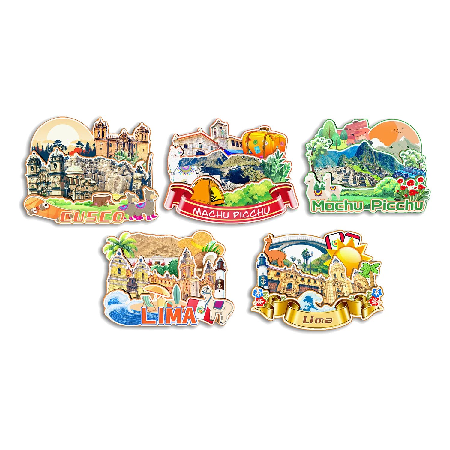 ليما ماتشو بيتشو كوسكو بيرو مغناطيس الثلاجة هدية تذكارية للسفر مصنوعة يدويًا ملصق ثلاجة مزخرف للمنزل #1