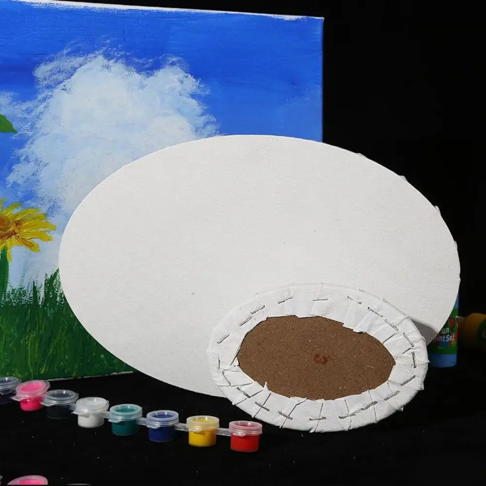 Painting Supplies Blank Oval Oil Canvas Wooden Thicken Painting Board Multi Size Cotton Drawing Board Artist