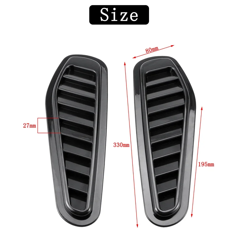 

Universal Car Bug Shields Head Air Intake Hood Vent Outlet Flow Vent Trim Louver Flow Spoiler Decor Turbo Bonnet