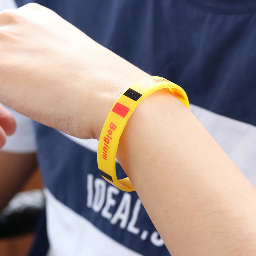 Colored Wristbands Country Flag Football Team Bracelet Custom Silicone Colorful