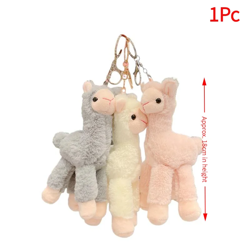 1Pc Stuffed Alpaca Sheep Animal Keychain Soft Cute Handmade Pendant Key Ring Trinket Gift DIY Decoration.