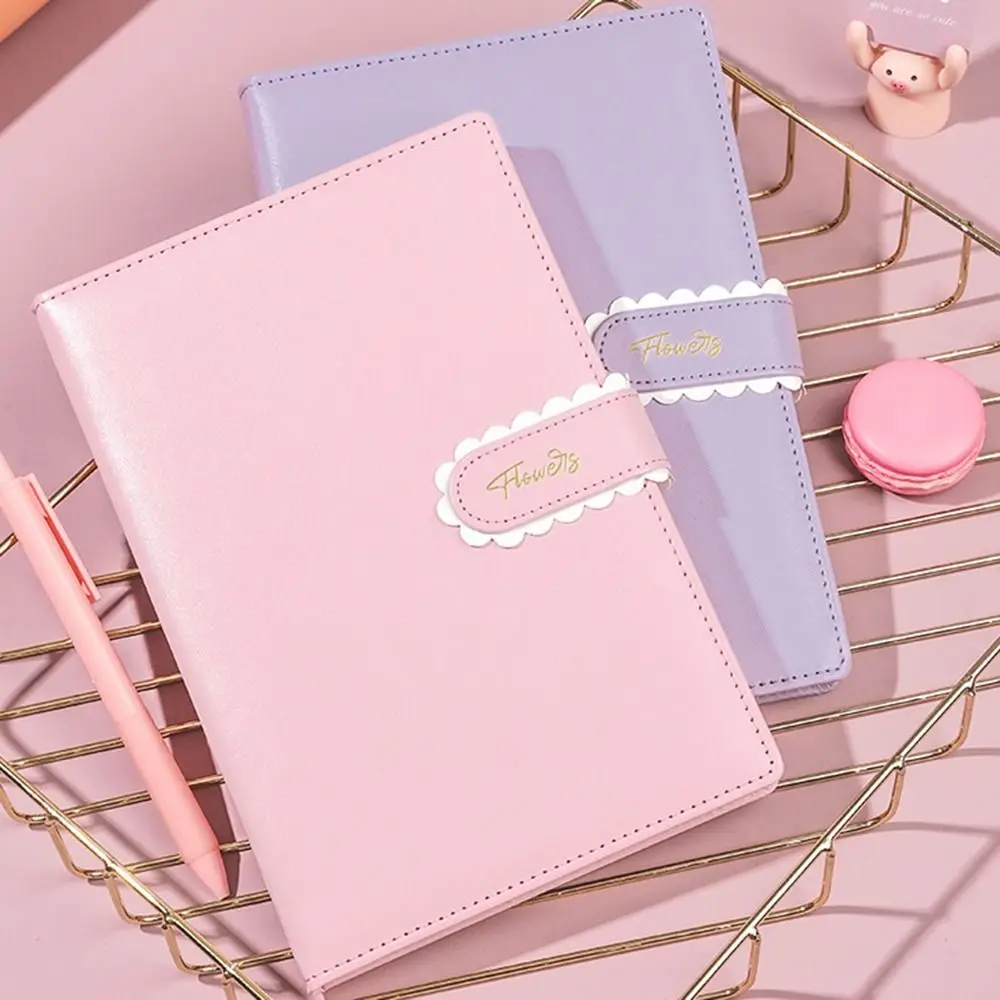 Macaron Color A5 Notebook with Buckle Waterproof Cover Student Notebook 224 Pages Wear-resistant Handbook School Office Supplies