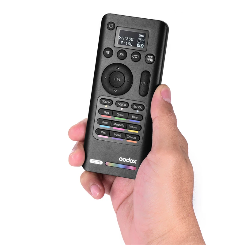 Godox RC-R9 2,4 GHz 32 canales 16 grupos 164' Control remoto inalámbrico para Godox SZ150R LC500R TL60 barra de luz LED