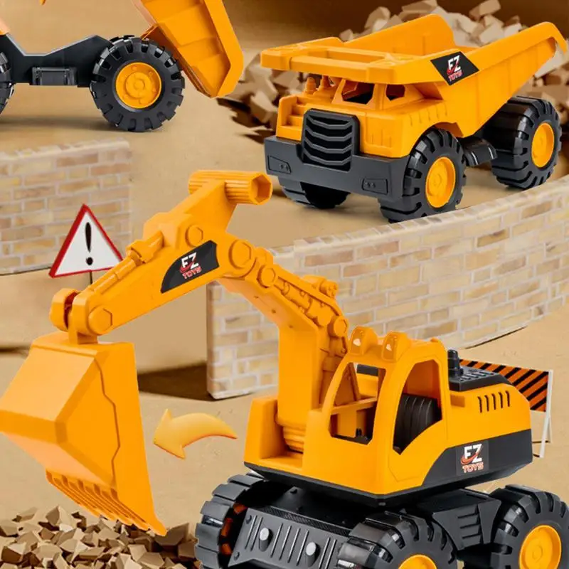 Camión excavadora de simulación, Tractor de juguete, modelo de camión de basura, Mini coches, excavadora, modelo de camión de basura, regalo de cumpleaños para niños