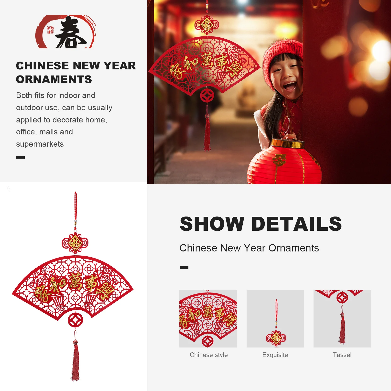 

1Pcs Fu Character New Year Hanging Decoration Fan Shape Nonwoven Door Pendant Wall Decor Home Party New Year Door Pendant