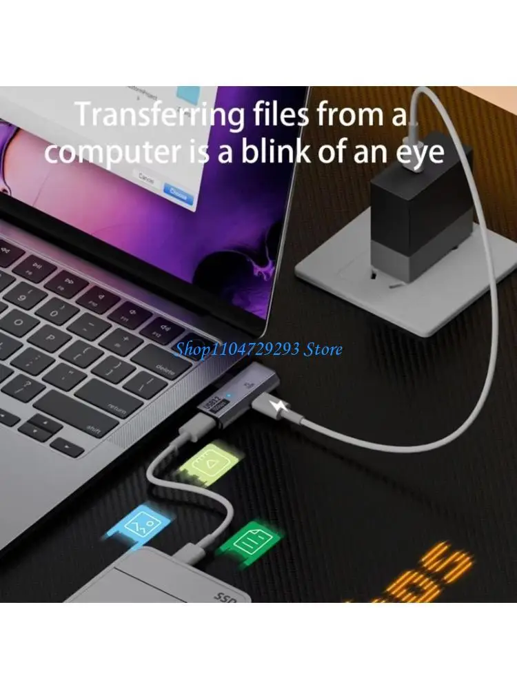 

Y2GD 2 in 1 USB C Adapter 90 Degree USB C Male to Double Female Adapter USB C 3.2 Extension Adapter 100W Type C Device