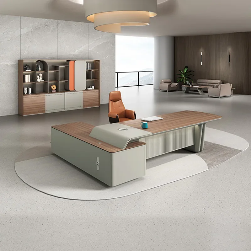 

Desk boss table simple modern president table office furniture Guangdong light luxury manager big class desk supervisor table