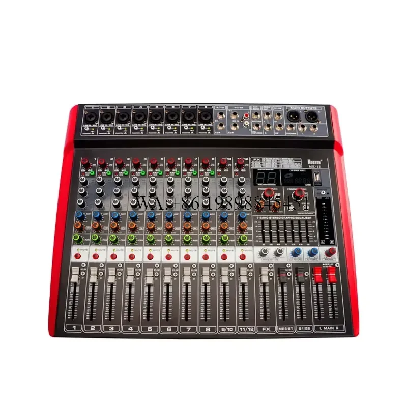 WMWMNU Green Module Amplificato 12 Canales Consola De Audio Dijital Usb Dj