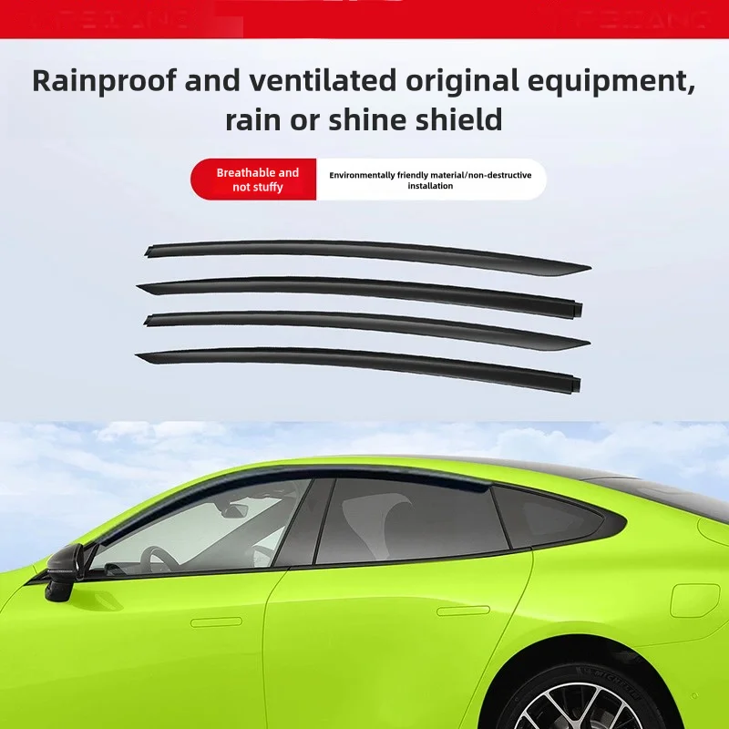 

Xpeng p7 Car Window Rain Eyebrow Weathershield Window Visor Sun Visor Shade Cover Clear Vision Deflector Guard Window Deflector