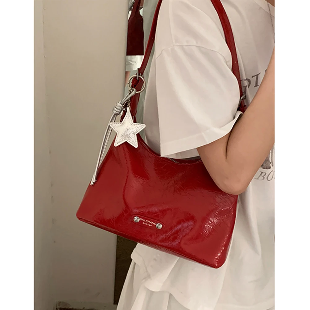 

Vintage Women Pu Tote Bags Solid Soft Leather Shoulder Bag Large Capacity Female Leisure Commute Underarm Packs Crossbody Bags
