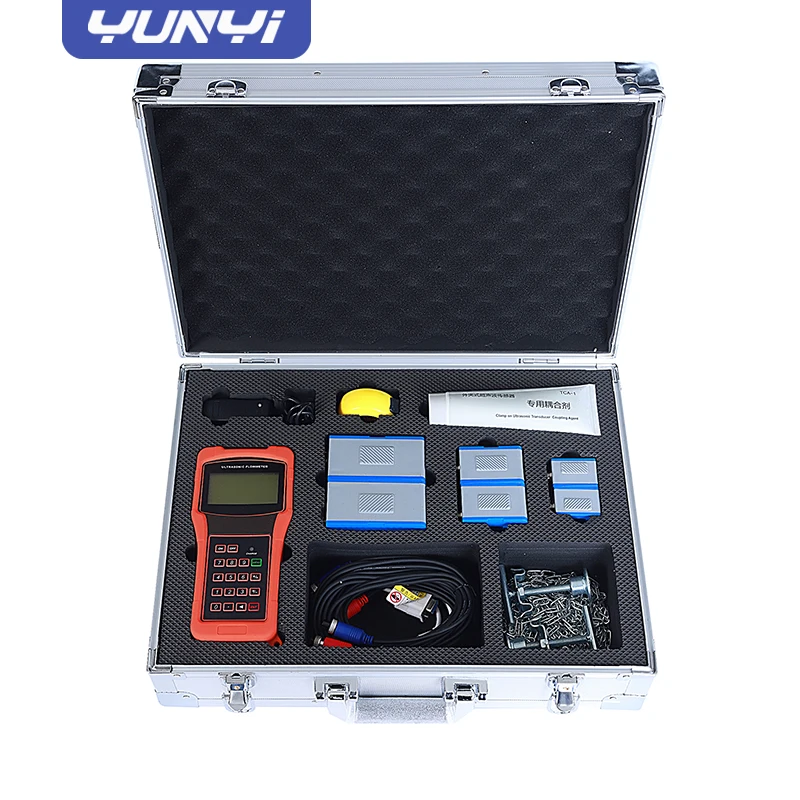 YUNYI Hight Precision Ultrasonic Water Flow Meter Gas Mass Liquid Fuel Clamp On Portable Sensor  Handheld Flowmeter