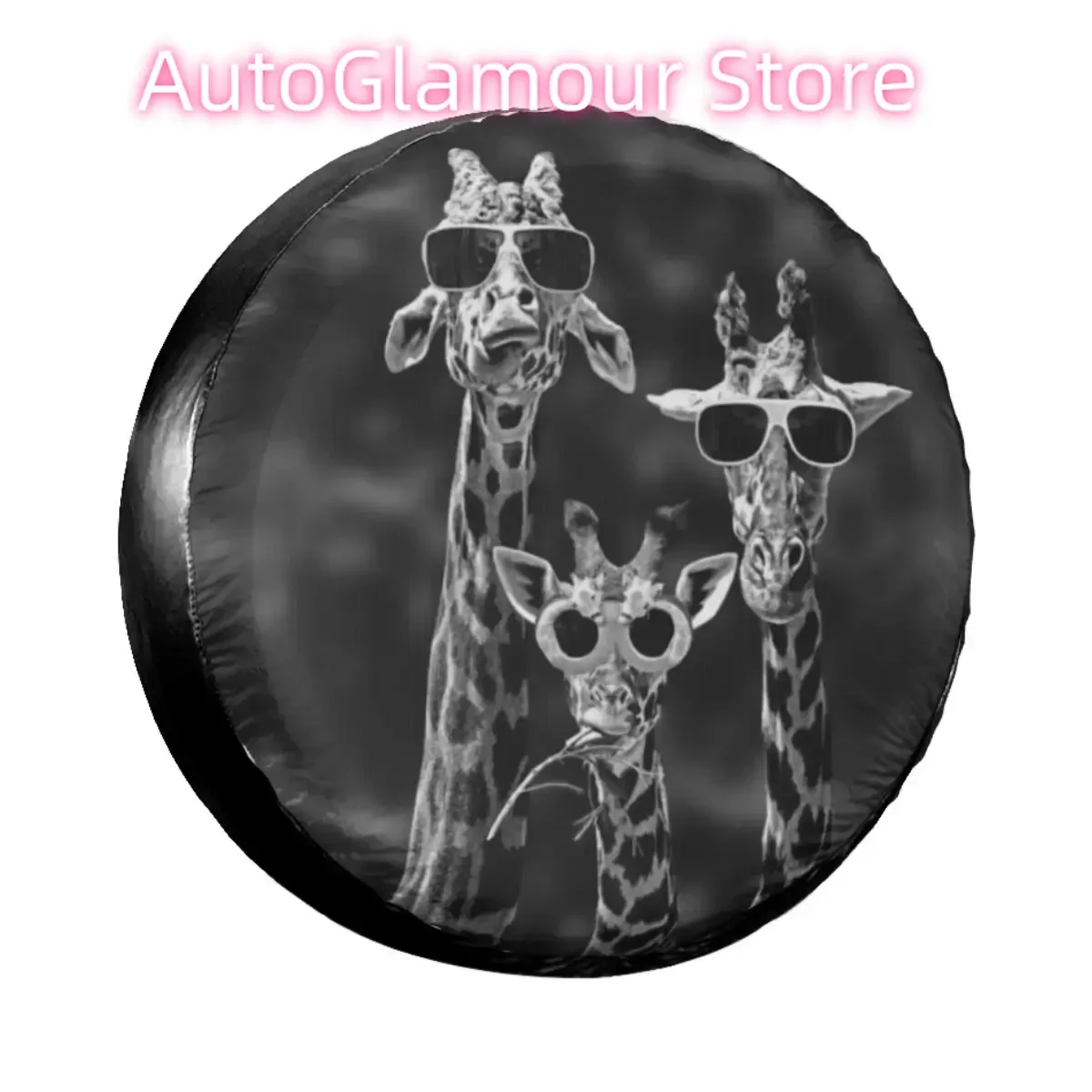 

Забавный чехол для запасного колеса с изображением жирафа, сумка, солнцезащитные очки, чехлы на колеса с животными для Mitsubishi 14 дюймов, 15 дюймов, 16 дюймов, 17 дюймов