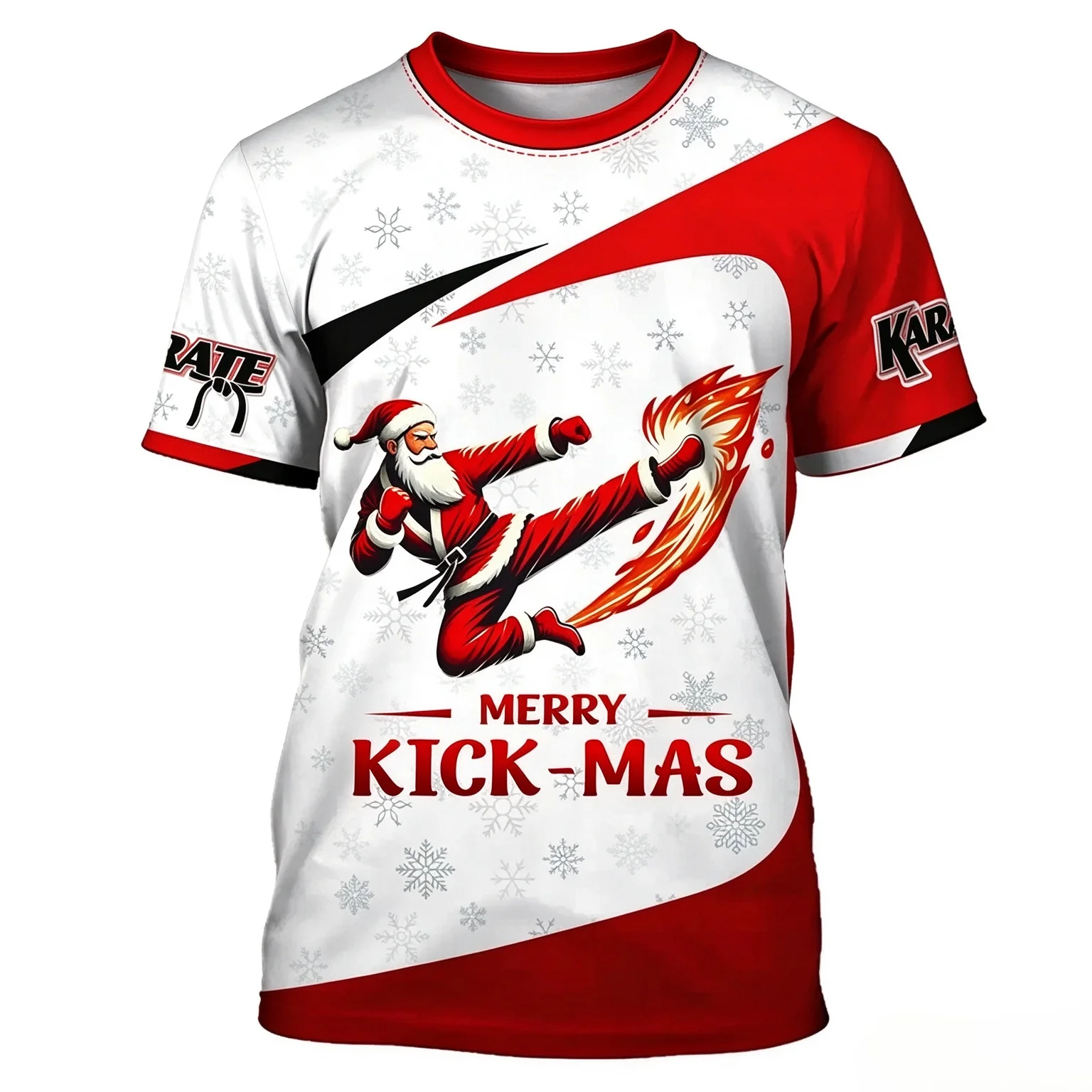 2026 Christmas Fun Combat Style Karate Tee, Strong Festive Vibe, Quick-Dry Breathable for Holiday Outings & Daily Wear