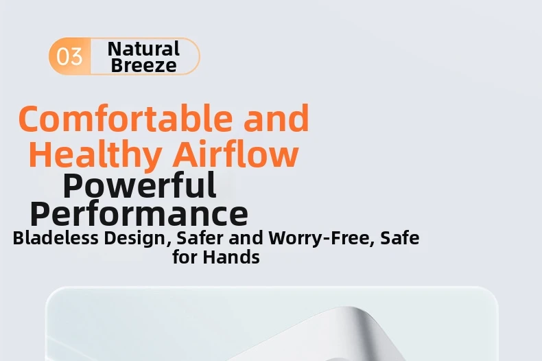 Wireless Bladeless Tower Fan For Office Portable Usb Desktop Cooling_voghion.com