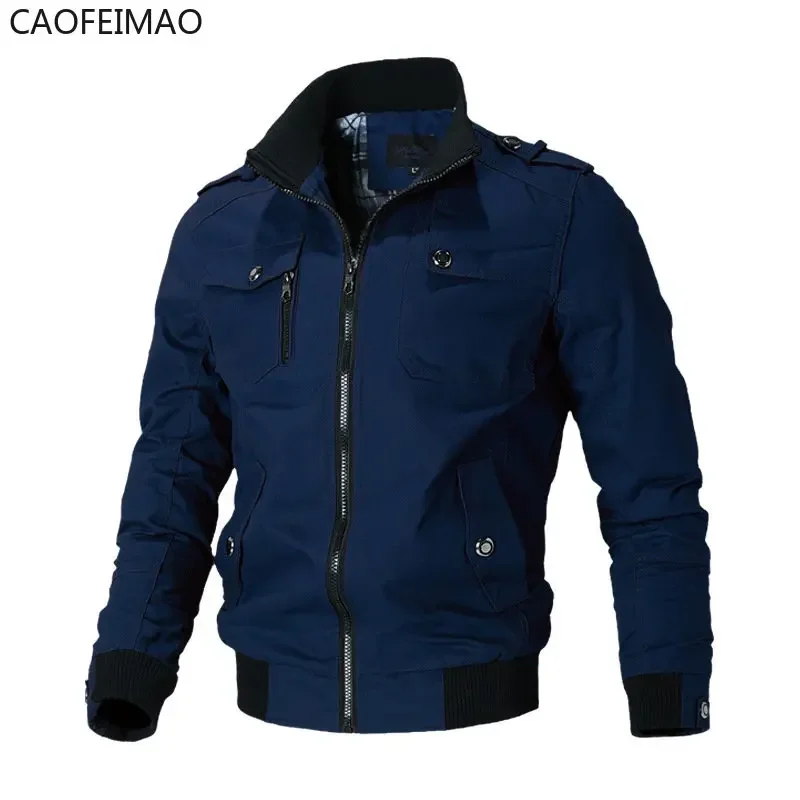 Bomber Jacket Men Fashion Casual Windbreaker Jacket Coat Men 2023 Spring Autumn New Hot Outwear Stand Slim Military Jacket Mens