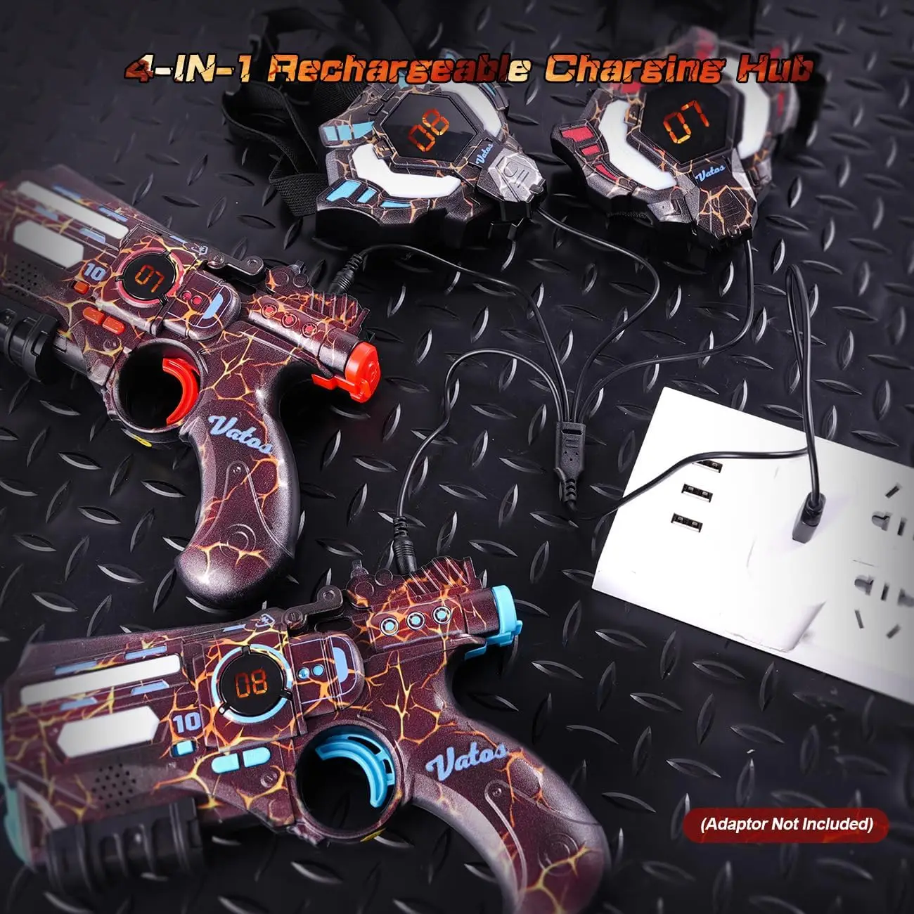 VATOS Team Play Battle Shooting Game Guns Speelgoed Oplaadbare 2,4 GHz Sync Infrarood Laser Tag Set Kerstfeest Cadeau Kinderen jongen Speelgoed
