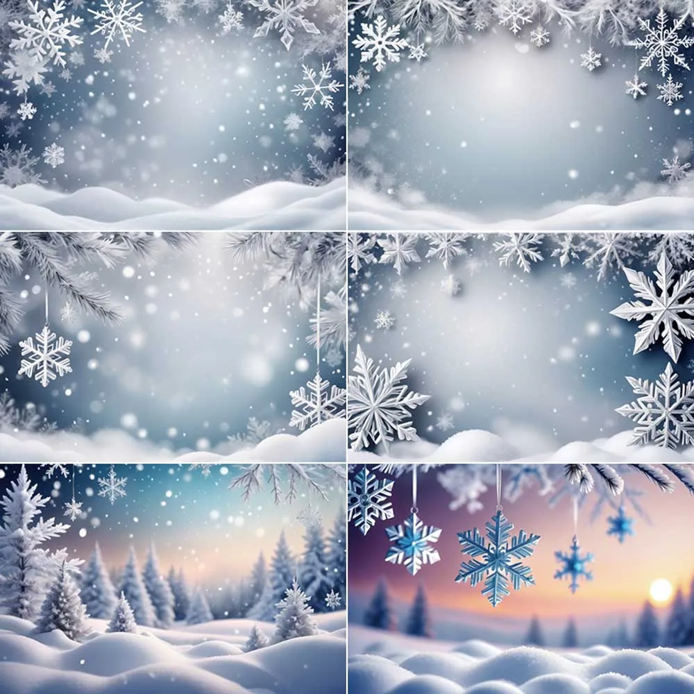 

MOON.QG Christmas New Year Backdrop Photography Snow Winter Photozone Background Children Studio Photocall Accessories