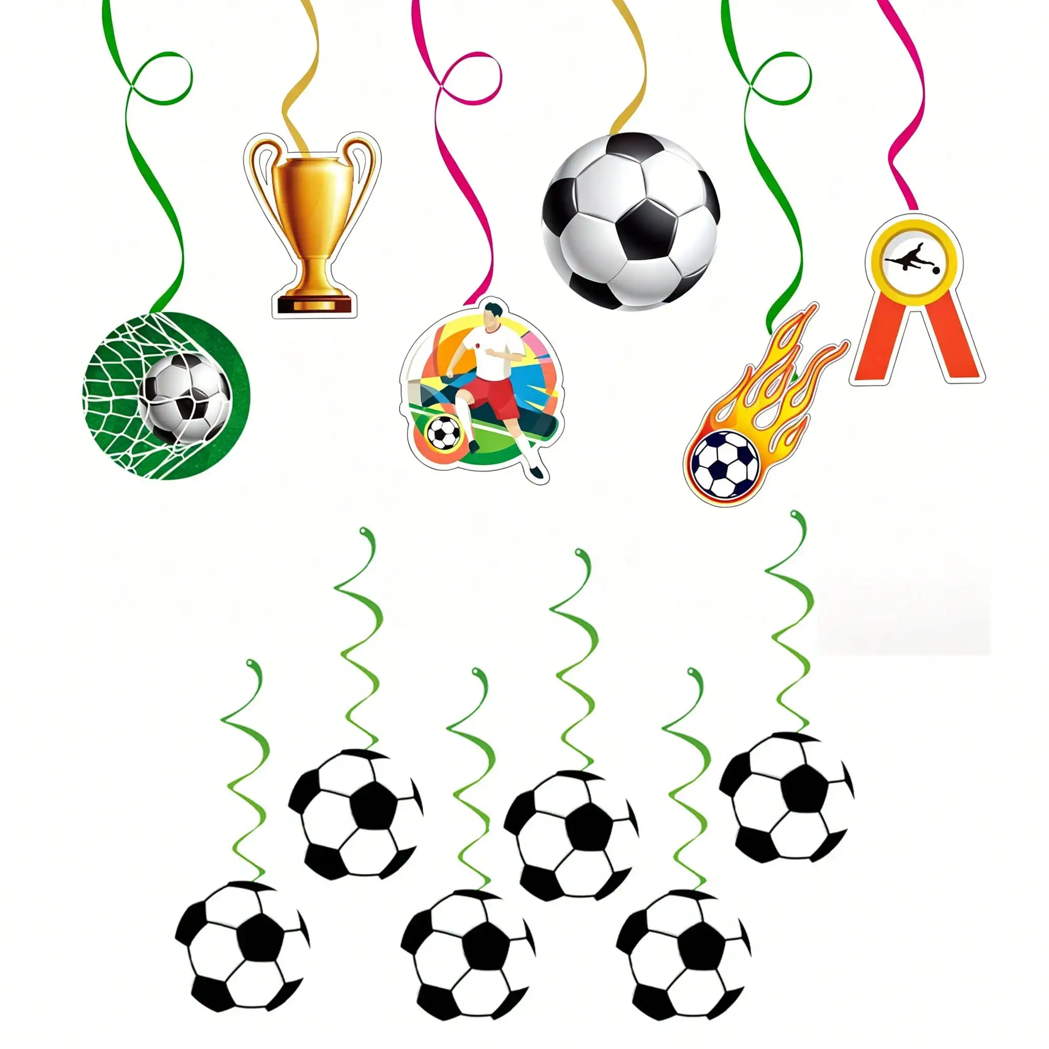 1 Set Fußball-Geburtstagsparty-Dekorationen - Fußballbanner, Wimpelkette & Girlanden für Jungen-Sportpartys – Detail 5
