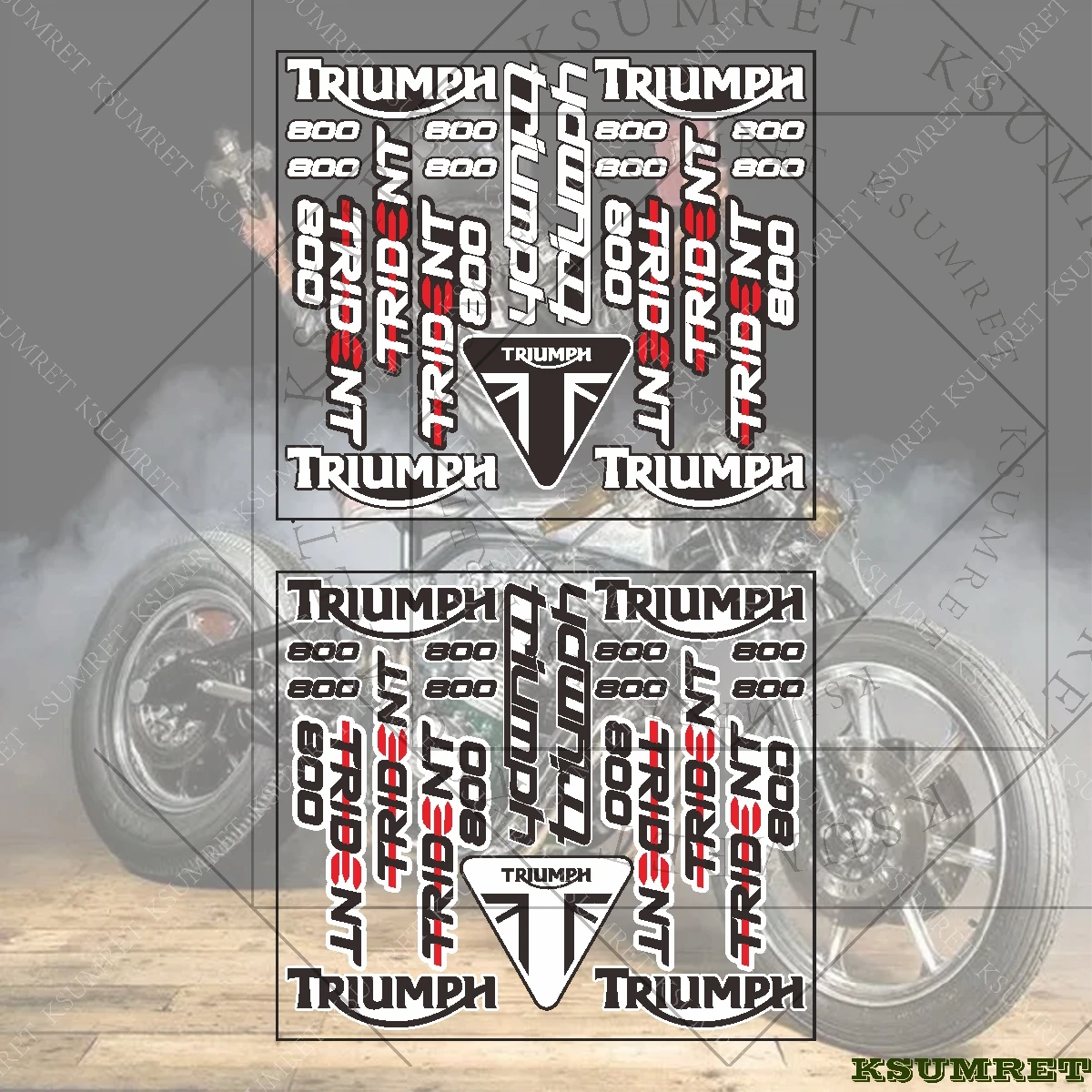 Image of Für Triumph Trident 800 Aufkleber Motorrad-Sticker Triumph Trident 800 2026 Logo Auspuff-Zubehör Tank-Dekor Emblem