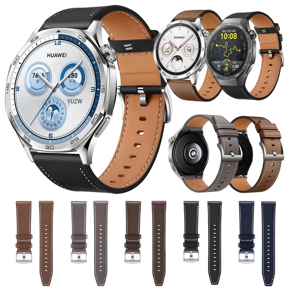20 มม.22 มม.สายหนังสําหรับนาฬิกาHUAWEI GT 5 Pro 46 มม.นาฬิกา 4 Pro GT4 GT3 GT2 Pro 42 มม.สร้อยข้อมือสําหรับSamsung Galaxy