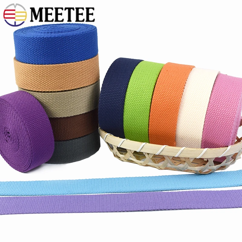 5Meters Meetee 32mm Thick 2mm Canvas Polyester Cotton Webbing Tape Bags Strap Collar DIY Sewing Garment Backpack Belt Accessory