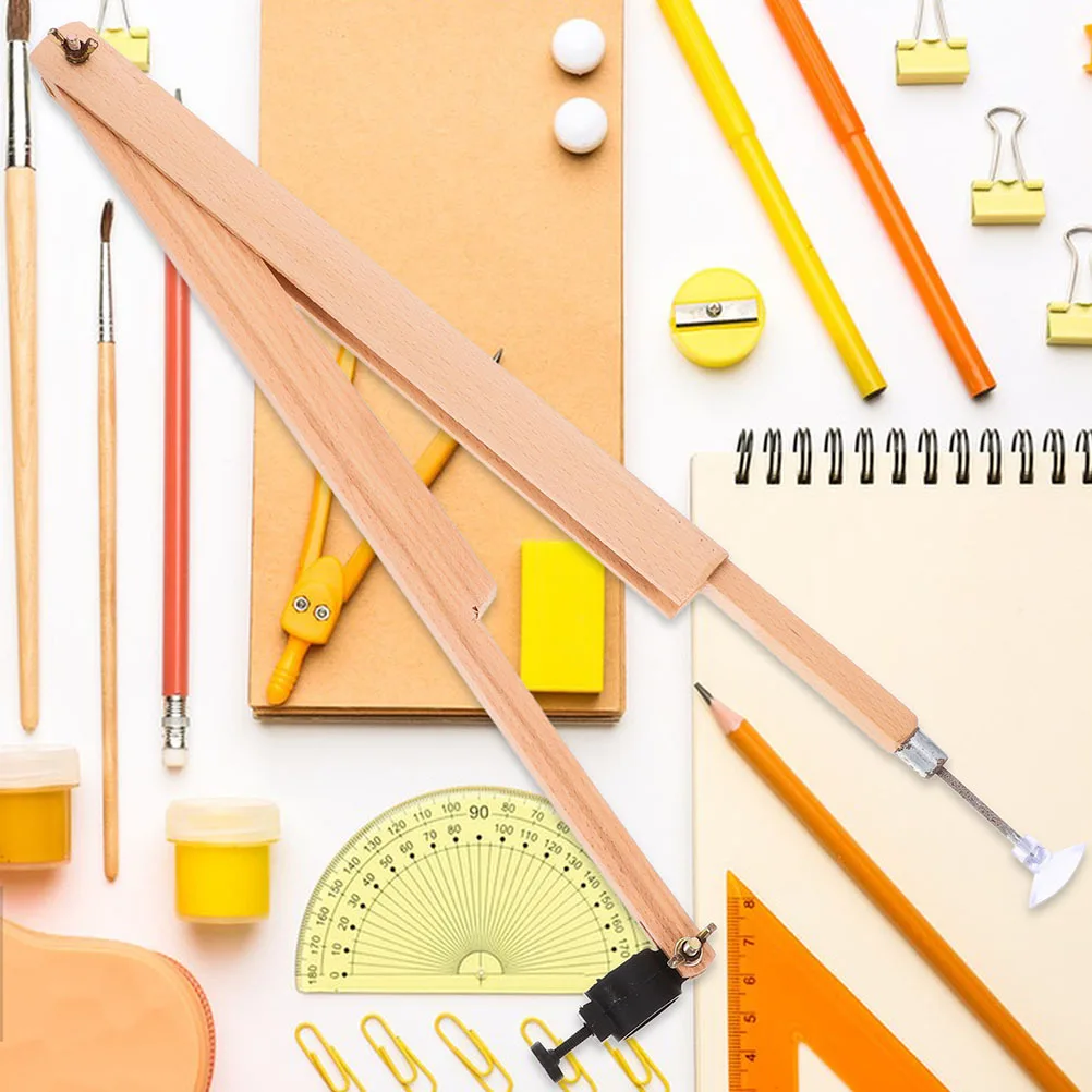 

2Pcs Wooden Large Compass Adjustable Radius Geometry Drawing Tool Teacher Aid Classroom Supplies Pencil Compass