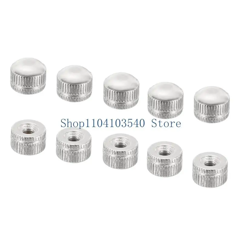 02DC 4mm Light Fixture Replacement Hardware, Screw Cap 10-Piece Knurled Female-Thread Fastener Pack for Ceiling and Wall Fixture
