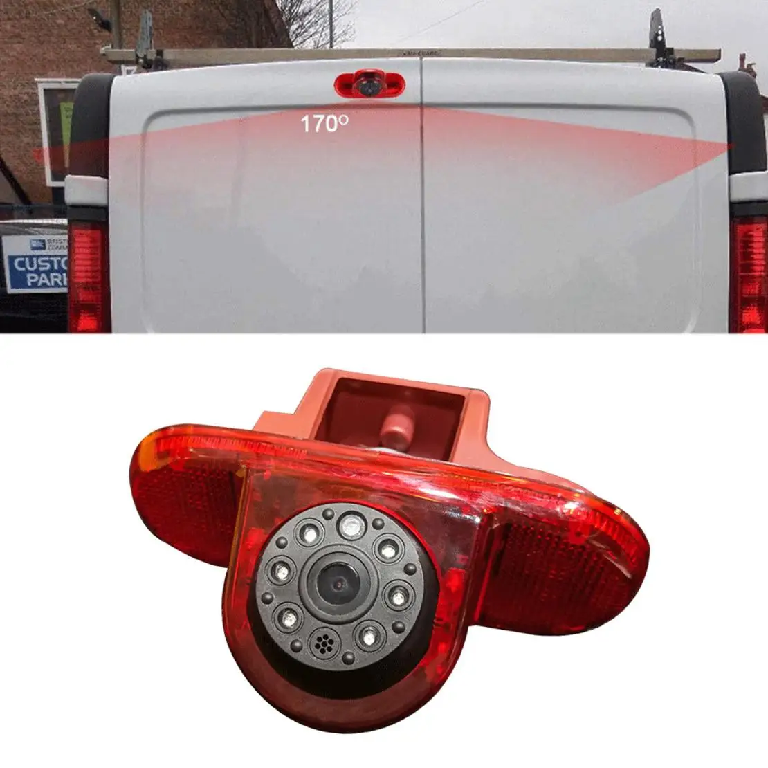 

Car LED Brake Light Reverse Rear View Parking Camera Kit Fit for Renault Trafic Vauxhall Vivaro Opel Combo 2001-2011