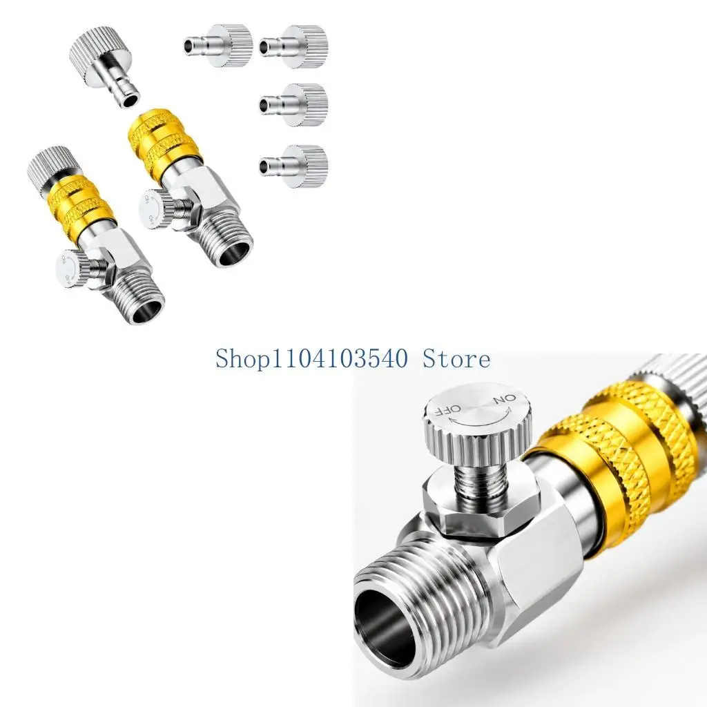 02DC Airbrush Quick Release Coupler Joint with Metal Body, Air Regulation Knob, and Knurled Grip Area for Detailed Creative