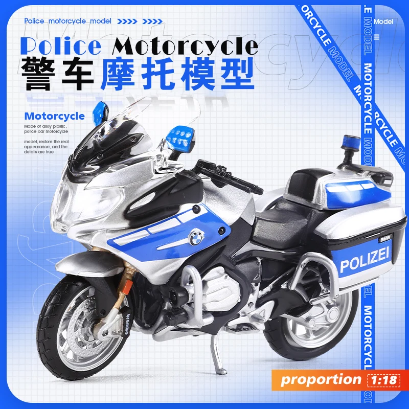 Maisto 1:18 BMW R 1200 RT Police Motorcycle Model Die-casting Toys Collection Kids Toys y