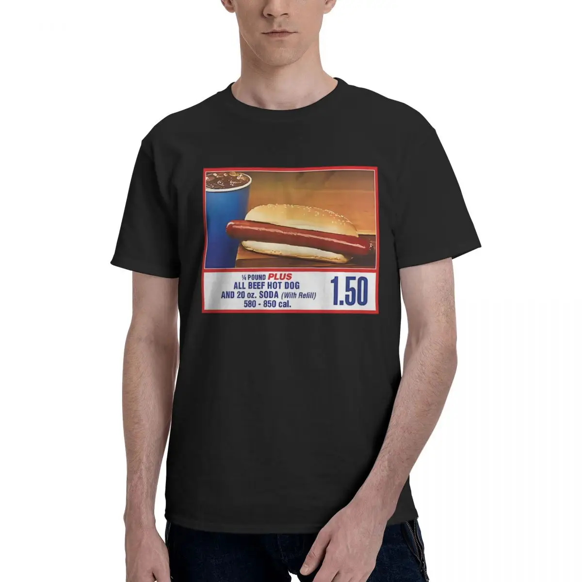 

COSTCO FOOD COURT HOT DOG COMBO 1 100% хлопок повседневные дышащие удобные милые футбольные рубашки 2025 мужские подарки