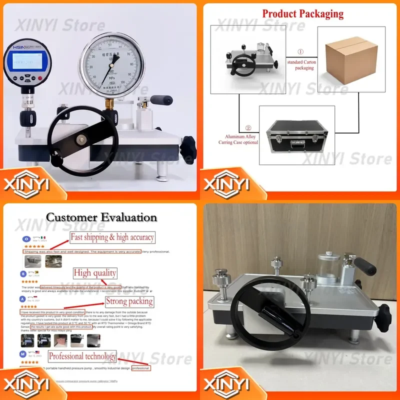 for HSIN612 Hydraulic Oil High Pressure Gauge Comparator Bench-top Pressure Transmitter Calibration for Pump Calibrator
