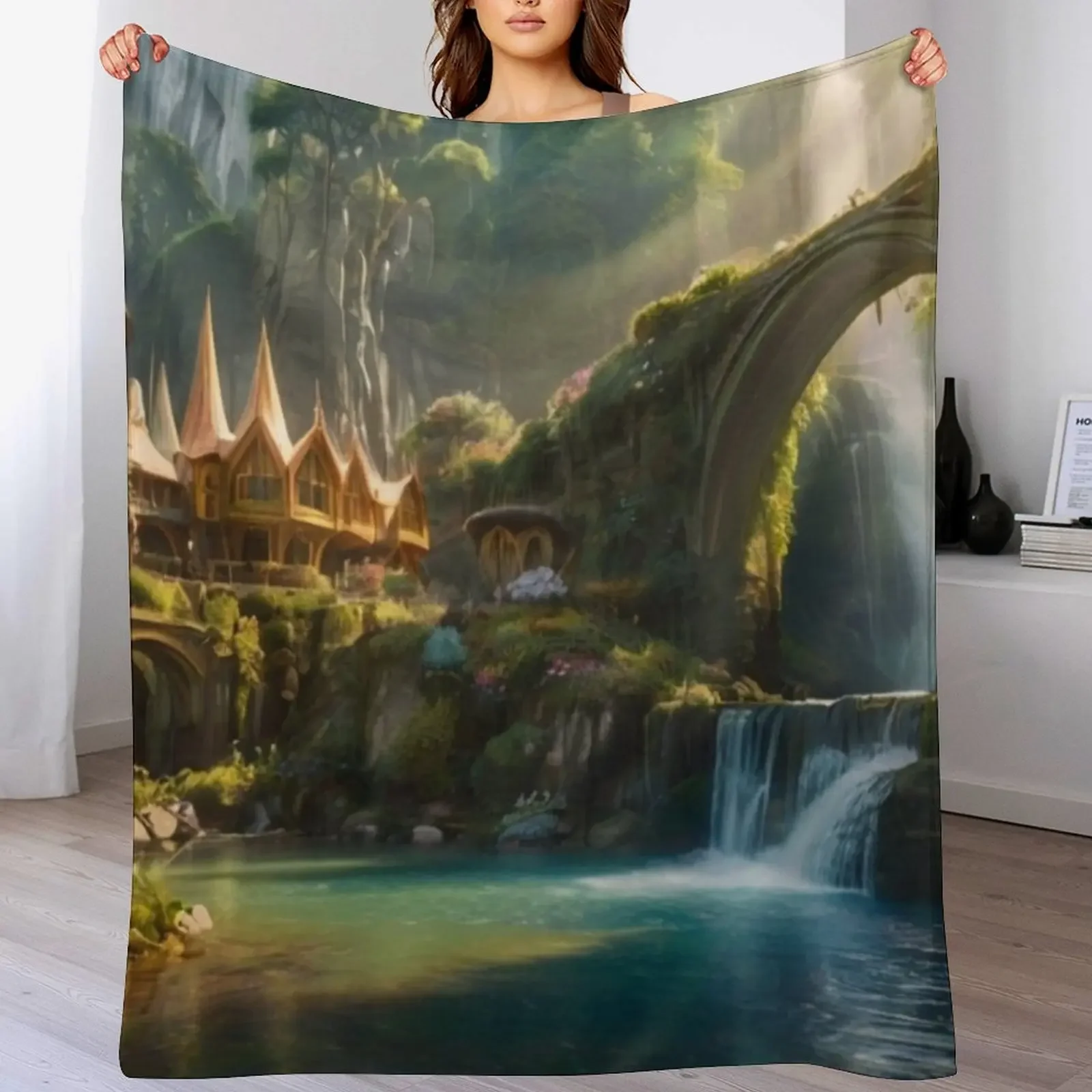 

Galadriel's Cascade Enclave Throw Blanket Multi Use Warm Blanket for Living Room Bedroom