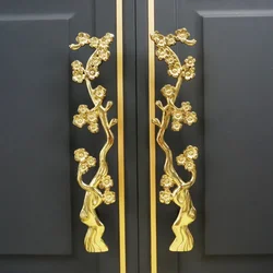Solid Brass Plum Tree Branch Furniture Handles New Chinese Style Handles for Wardrobe and Cabinets Furniture Fittings