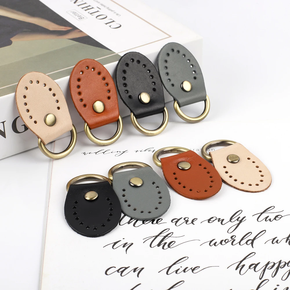 5PCS Genuine Leather Purse Hasp Buttons Clasp for Handbag DIY Handmade Wallet Buttons Bag Replacement Sewing Accessories