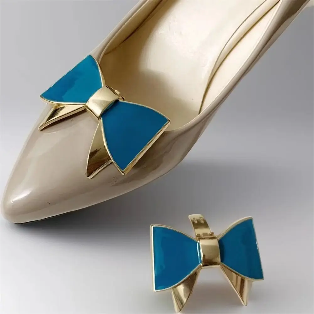 

Fashion Metal Shoe Clips Bowknot Removable Bride Shoes Decoration Charm Buckle for High Heel