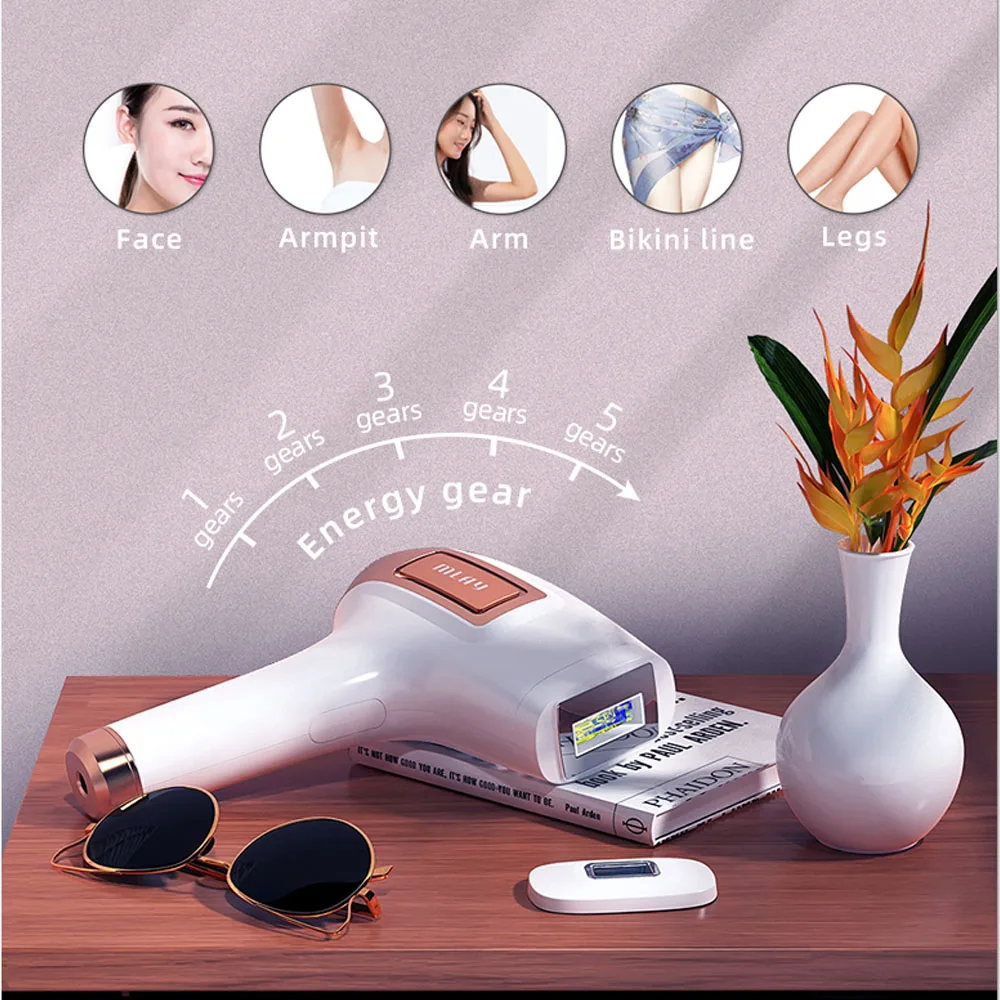 Mlay ชุดหูฟัง T5เครื่องกำจัดขนเลเซอร์เย็น IPL แบบพกพาเครื่องกำจัดขนแบบบิกินี่มีแฟลชสำหรับกำจัดขนแบบ500000ช็อต