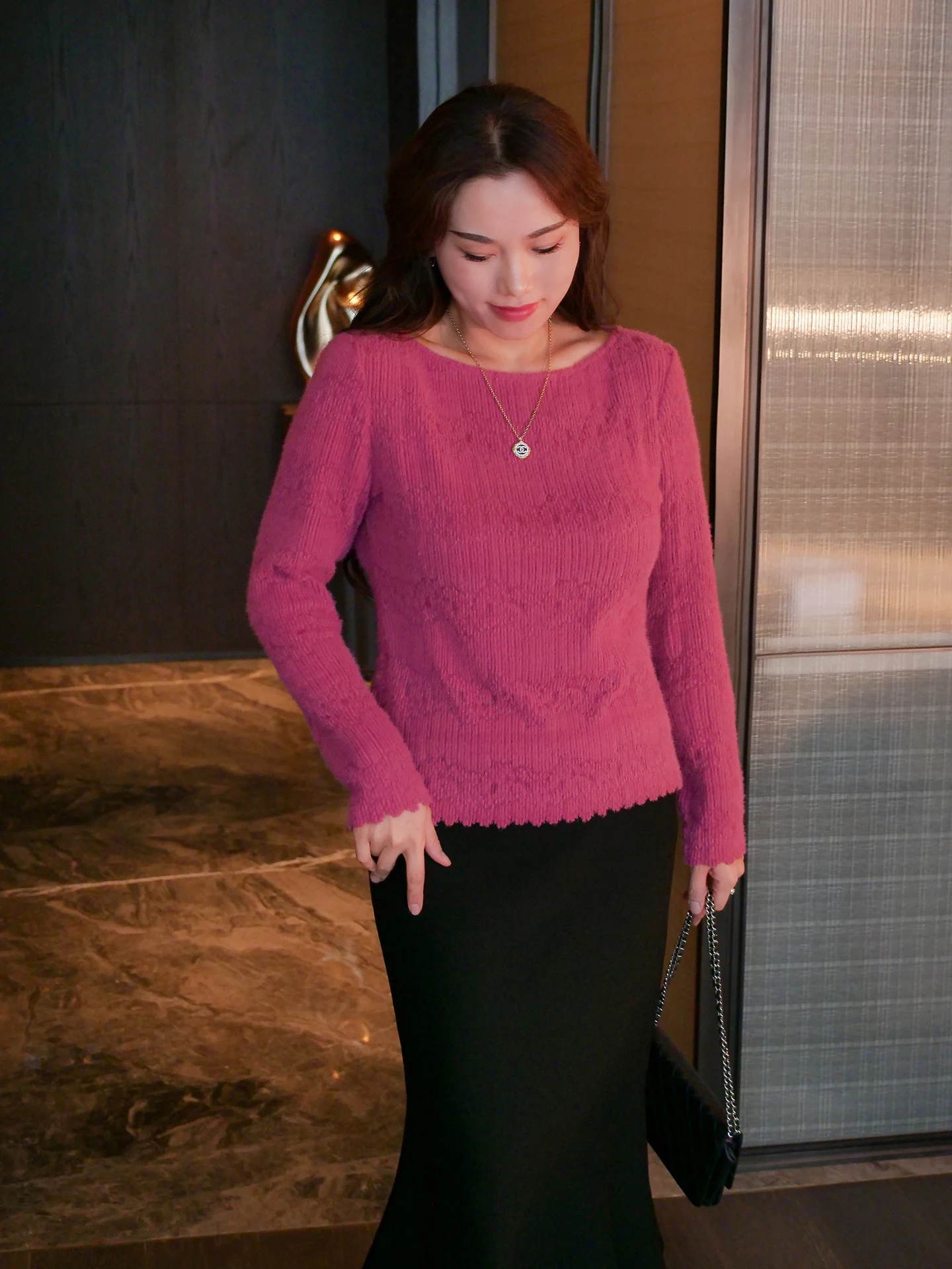 

Оригинальный романтический вязаный топ ERINA больших размеров с розовым кружевом, создающий нежное ощущение уюта, модная женская кофта больших размеров для осени и зимы