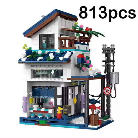 20201 813pcs Idea 3 in 1 Seaside Holiday Villa Building Blocks Construction Bricks Assembling Children's Toys Birthday Gift Set