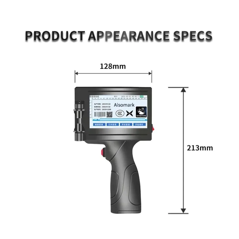 AISOMARK Manual Handheld TIJ Inkjet Printer Gun, Expiry Date Batch Coder for Flex Materials
