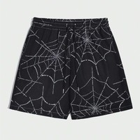 Goth Men Simple Spider Web Print Shorts Men's swim Trunks Elastic Waist 3D Print Gradient Breathable Short Streetwear Polyster