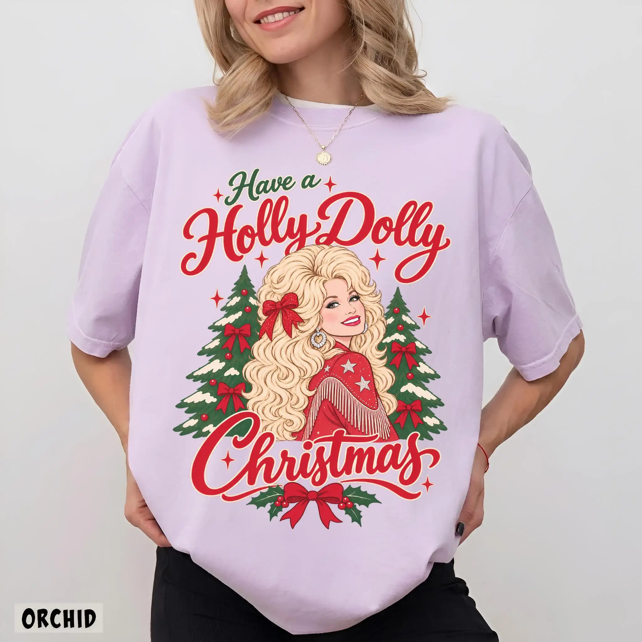 Christmas Dolly T-shirt for Women Men Vintage Classic Country Queen Singer Streetwear Merry Christmas Tees Gifts