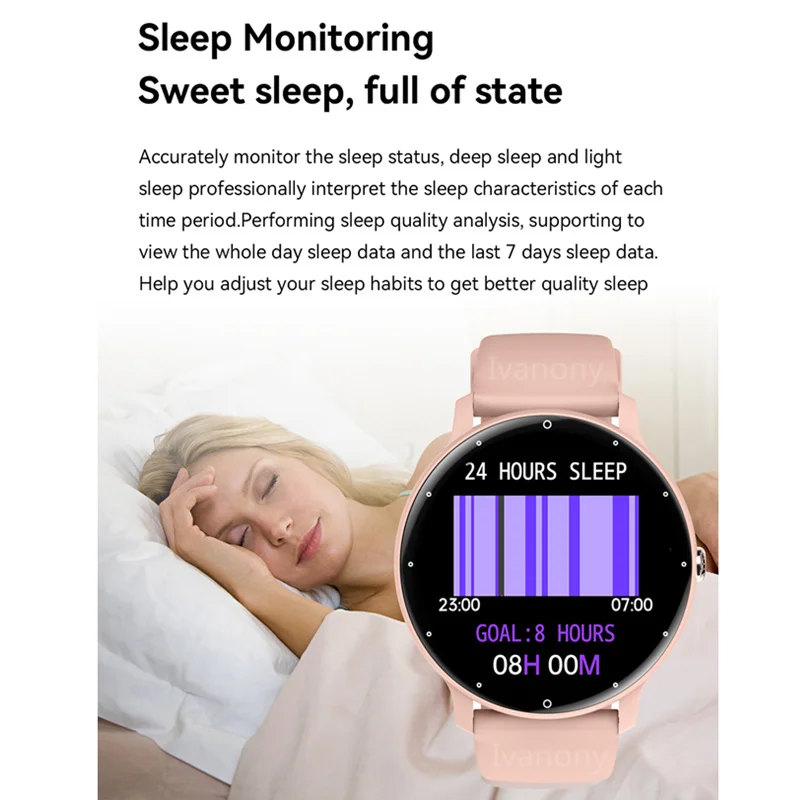 ساعة ذكية رياضية للنساء والرجال بلوتوث مكالمة AI صوت مساعد مخصص بطلب Whatsapp تذكير 1.28 بوصة HD شاشة لنظام أندرويد IOS