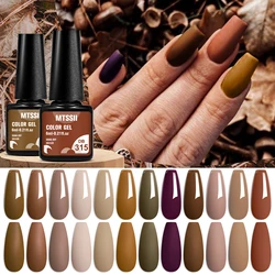 Mtssii 6ml Coffee Color Gel Nail Polish For Manicure Autumn Winter Red Brown Semi Permanent Nail Polish Soak Off UV Gel Nail Art