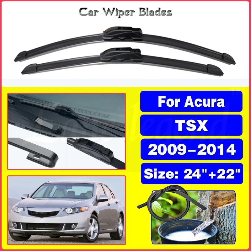 

2pcs For Acura TSX 2009 - 2014 Front Windshield Wiper Blades Windscreen Window Accessories 2009 2010 2011 2012 2013 2014 24"+22"