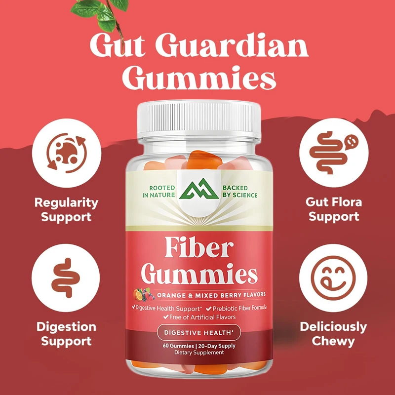 

Adult delicious prebiotic fiber gummies containing prebiotic soluble chicory roots,60 capsules for immune and digestive support