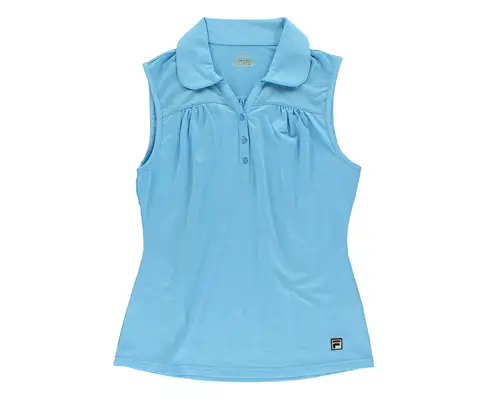 Fila Essenza Sleeveless Polo Womens Active Shirts & Tees Size M, Color: Light Blue