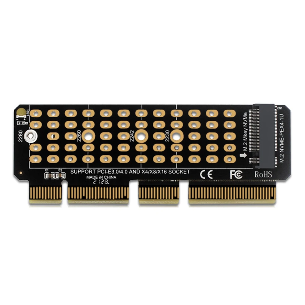 PCIe Riser Card SSD To PCIE4.0 M2 NVME Adapter Card M.2 M-Key MKEY M.2 To PCI-E4.0 Converter Full Speed X4 for 2230-2280 M.2 SSD