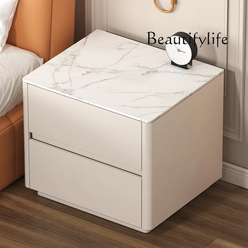 Slate bedside table new simple modern small solid wood storage cabinet home bedroom high sense