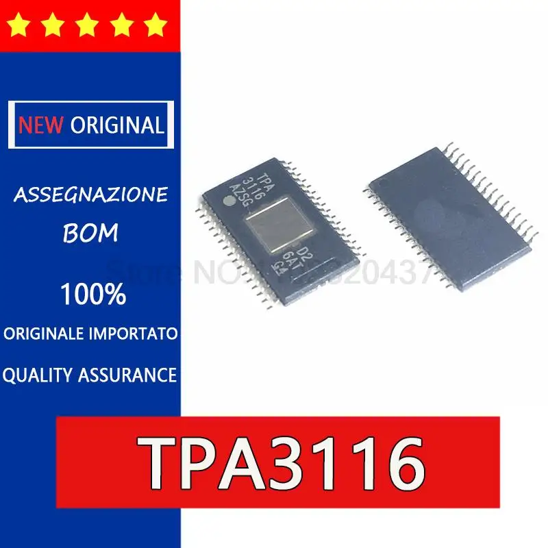 Chip TPA3116D2DADR TPA3116D2 HTSSOP32 Class D audio amplifier  New and original，Class D audio amplifier chip  TPA3116D  TPA3116